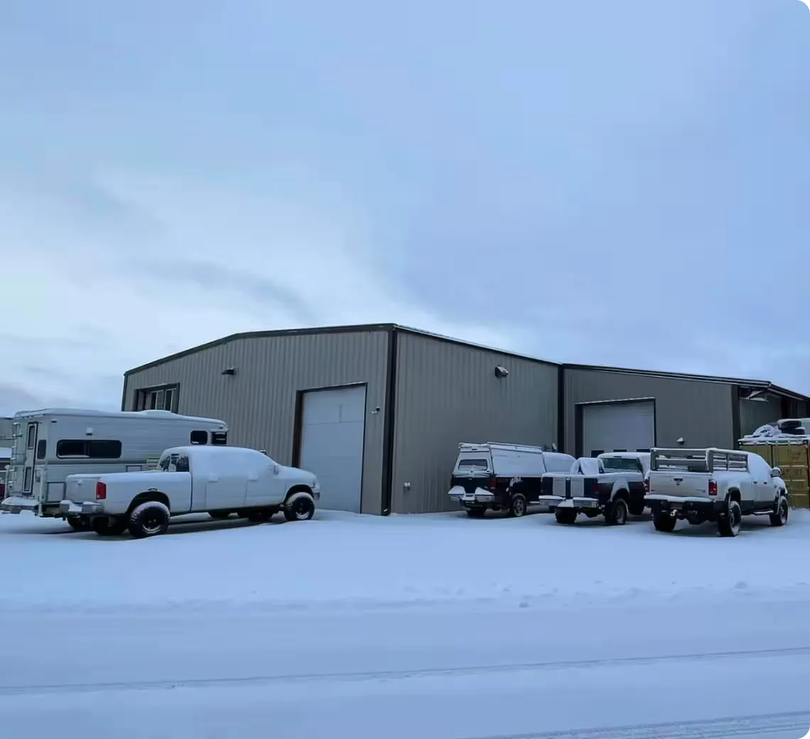 A line of fleet trucks serviced at 1023 Diesel & Fleet